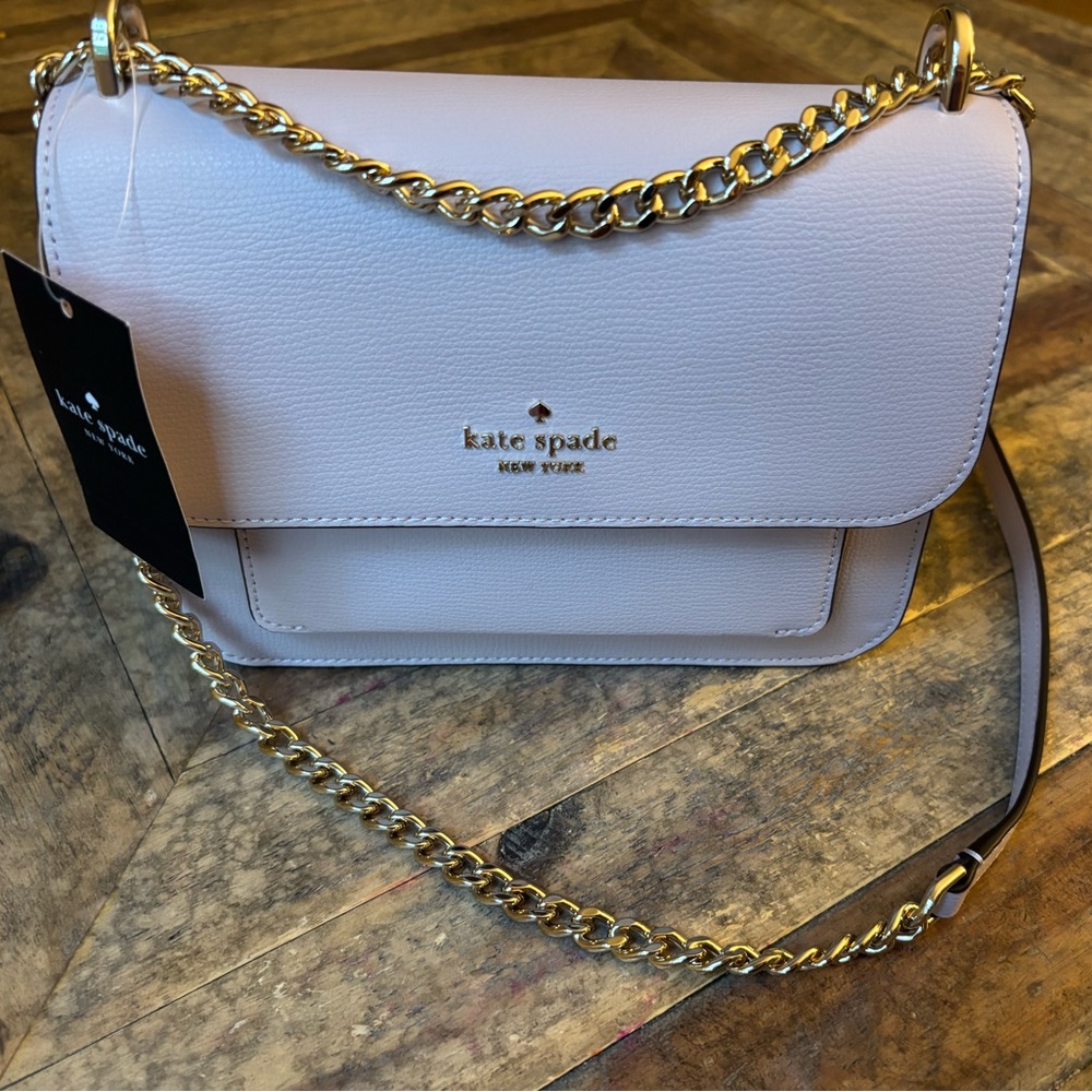 NEW WITH TAGS Kate Spade Flap Chain Crossbody Bag (Lavender and Silver)